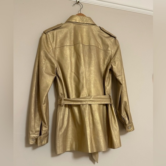 Ralph Lauren Purple Label Metallic Gold Leather Safari Jacket | Goatskin Italy - Picture 3 of 11